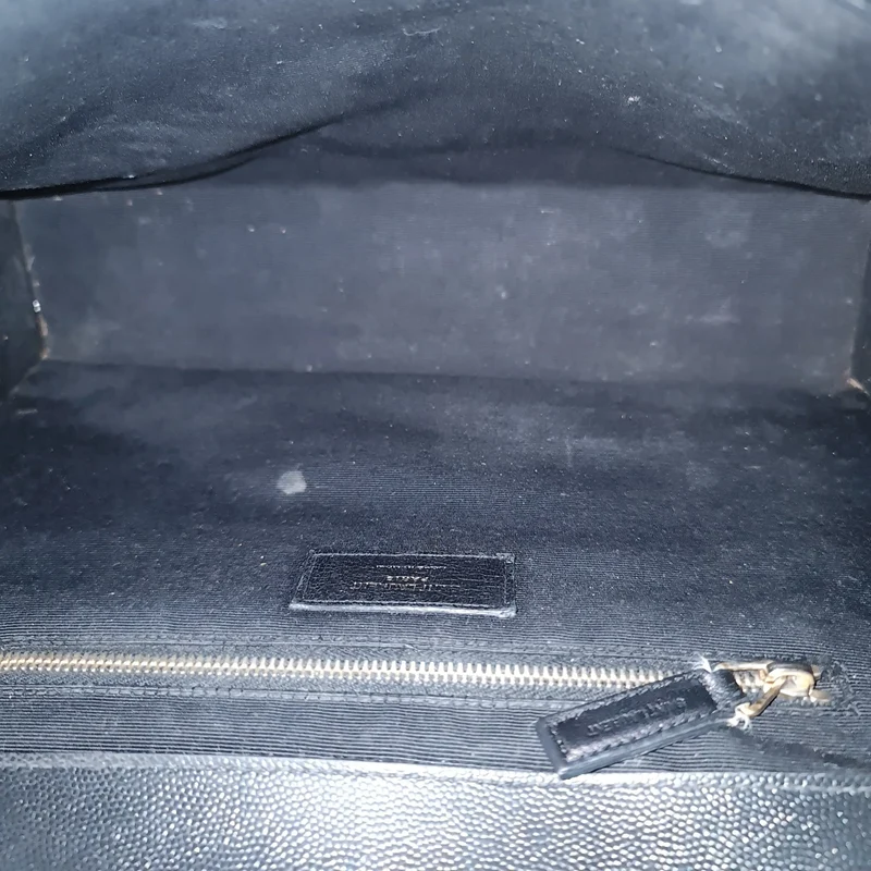 YSL Saint Laurent Black Caviar Large Envelope Bag