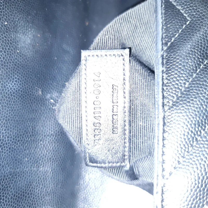 YSL Saint Laurent Black Caviar Large Envelope Bag