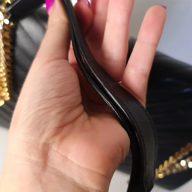 YSL Saint Laurent Black Caviar Large Envelope Bag