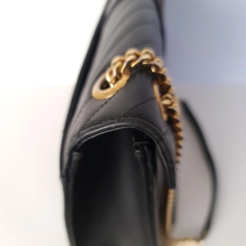 YSL Saint Laurent Black Caviar Large Envelope Bag