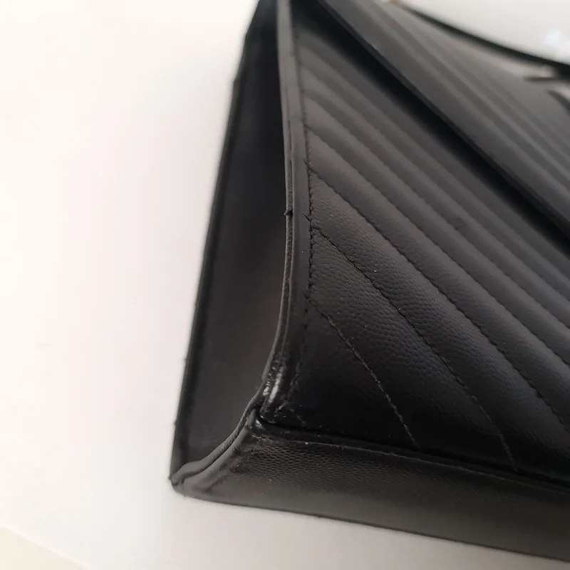 YSL Saint Laurent Black Caviar Large Envelope Bag