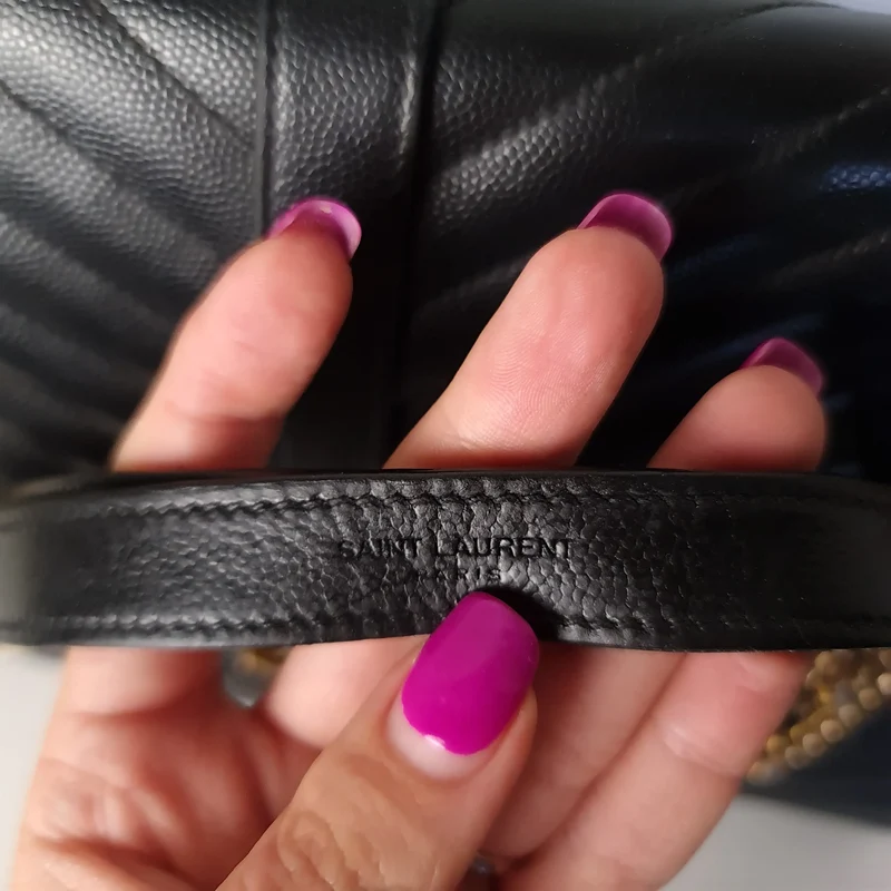 YSL Saint Laurent Black Caviar Large Envelope Bag