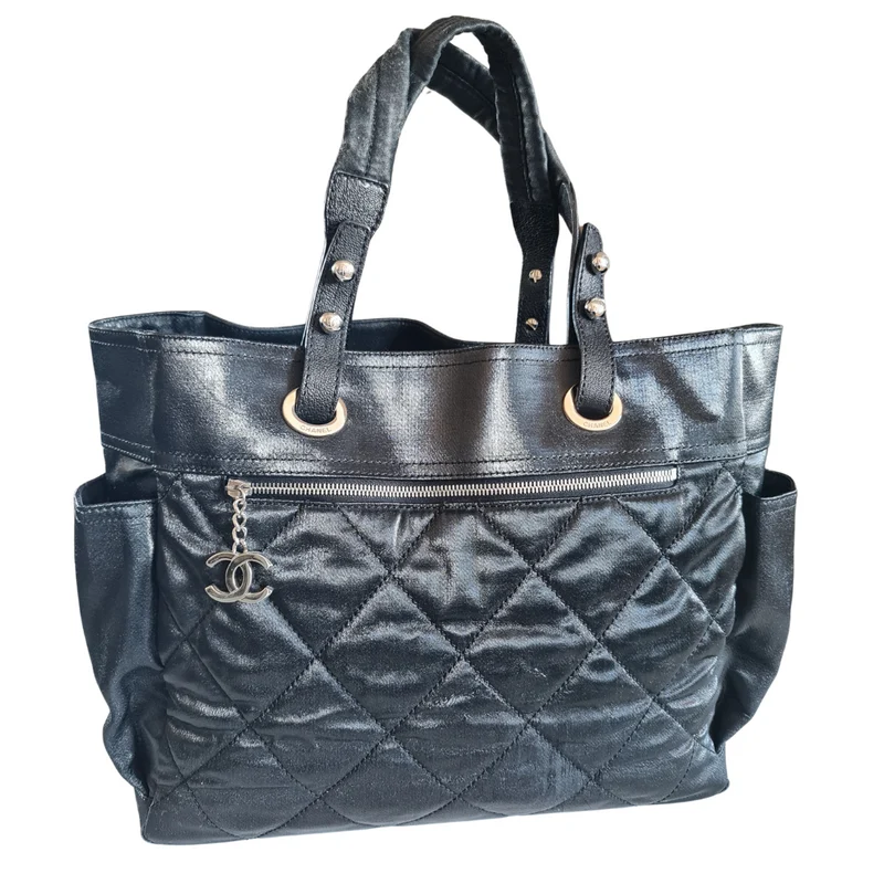 Chanel Black Fabric Biarritz Tote Bag (806)