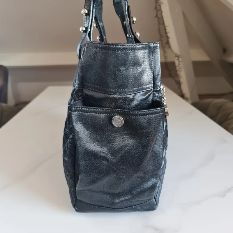 Chanel Black Fabric Biarritz Tote Bag (806)