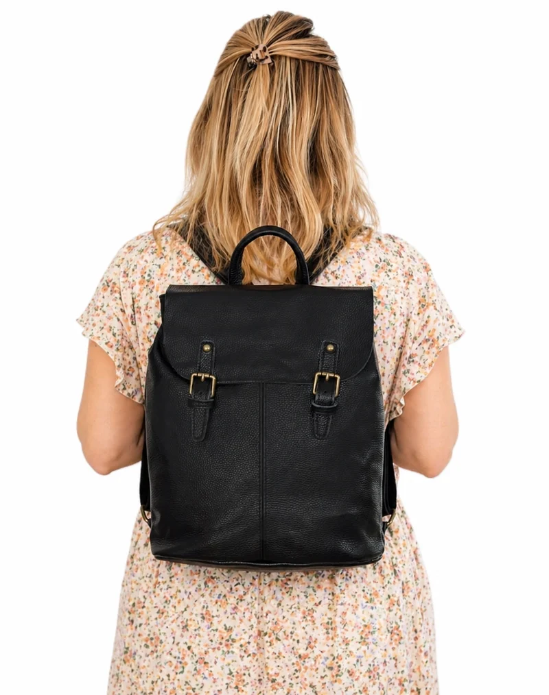 Damen Lederrucksack "Billie" in braun, Vintage Rucksack - Tagesrucksack