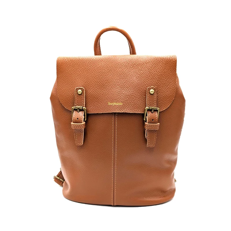 Damen Rucksack aus Echtleder „Billie“ – Schwarzer Cityrucksack für Alltag & Freizeit