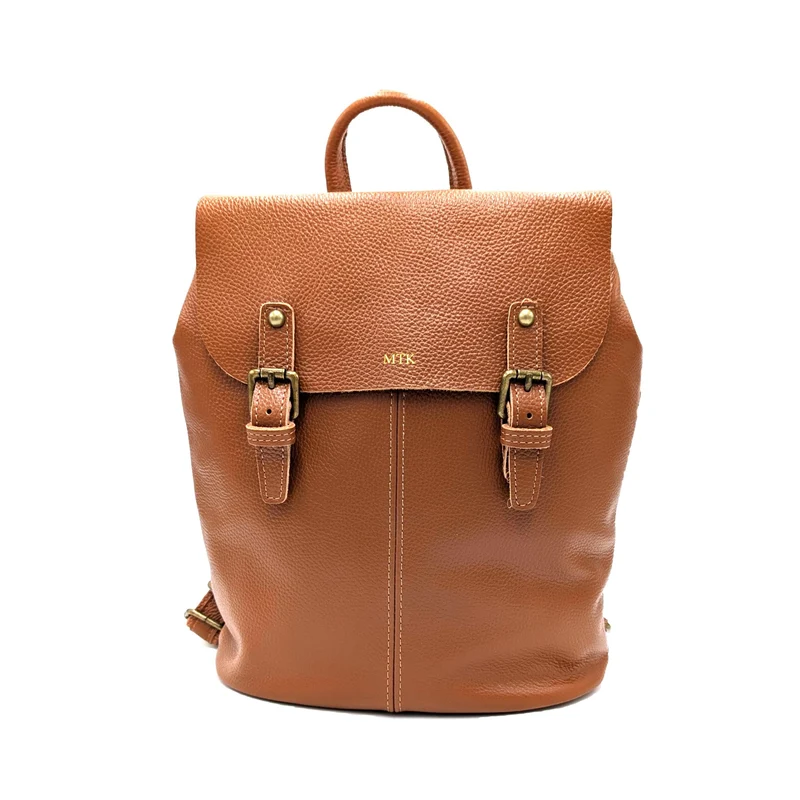 Damen Rucksack aus Echtleder „Billie“ – Schwarzer Cityrucksack für Alltag & Freizeit