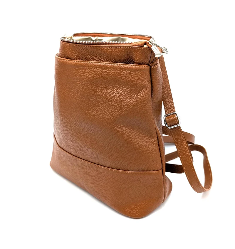 Wandelbarer Leder Rucksack – "Gabrielle", Handtasche, Schultertasche, Henkeltasche in einem.