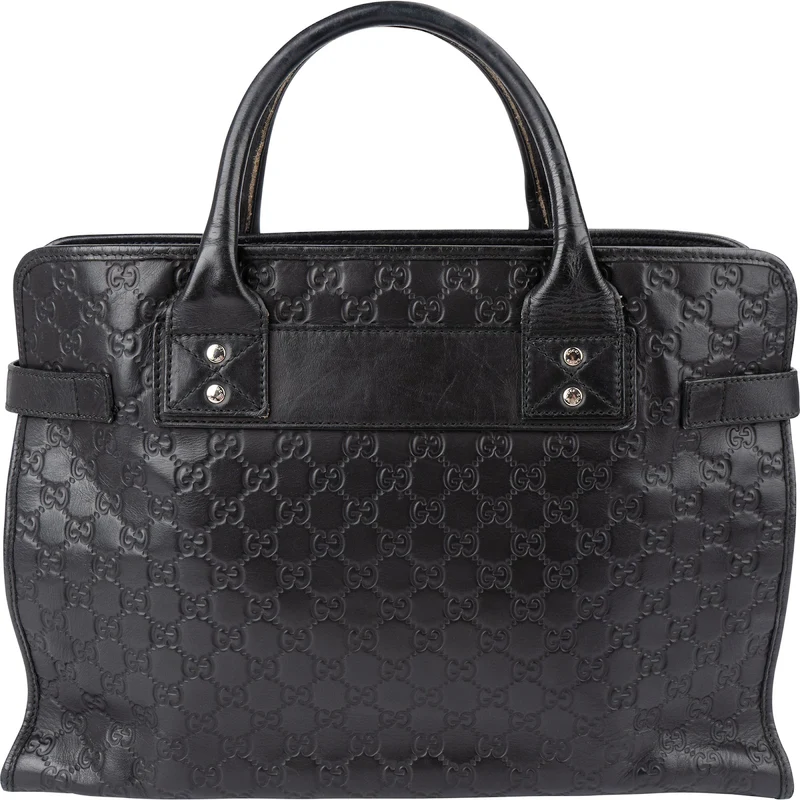 Gucci Guccissima Leather Web Detail Briefcase Handbag