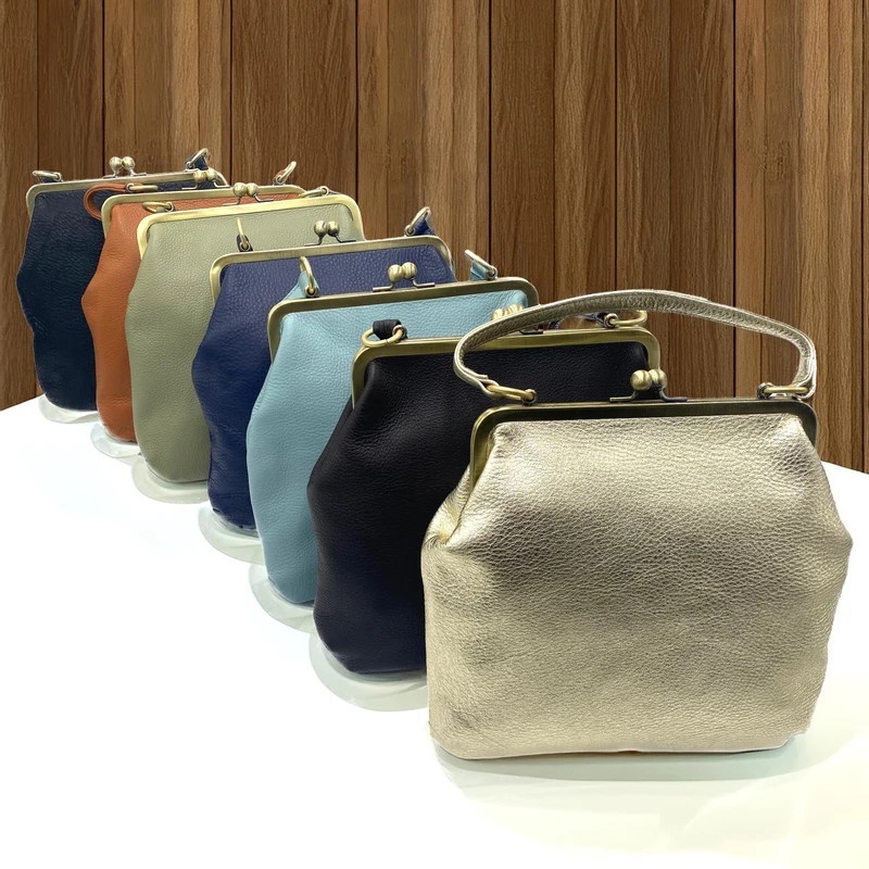 Retro Umhängetasche und Henkeltasche aus Leder, Handtasche "Zoe" in lila