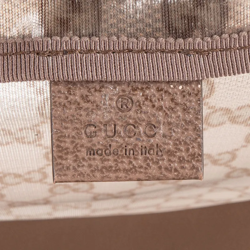 Gucci Monogram GG Vinyl Web See-Through Large Tote Travel Shoulder Handbag
