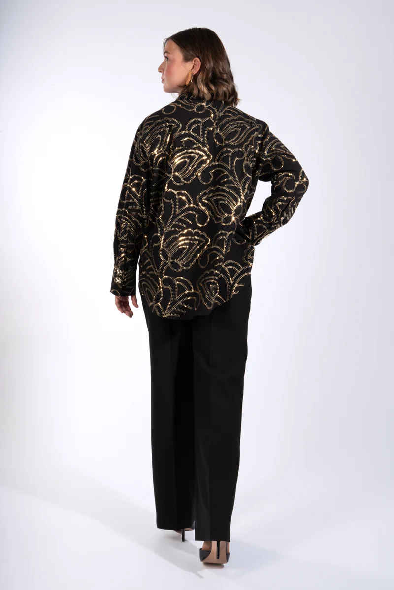Oversized Hemdbluse aus bestickter Baumwolle