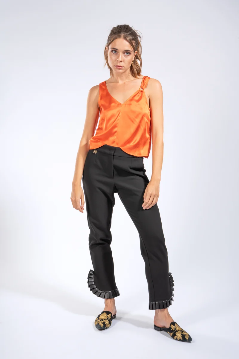Seiden Top mit Raffung