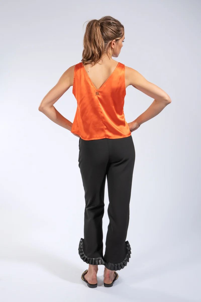 Seiden Top mit Raffung