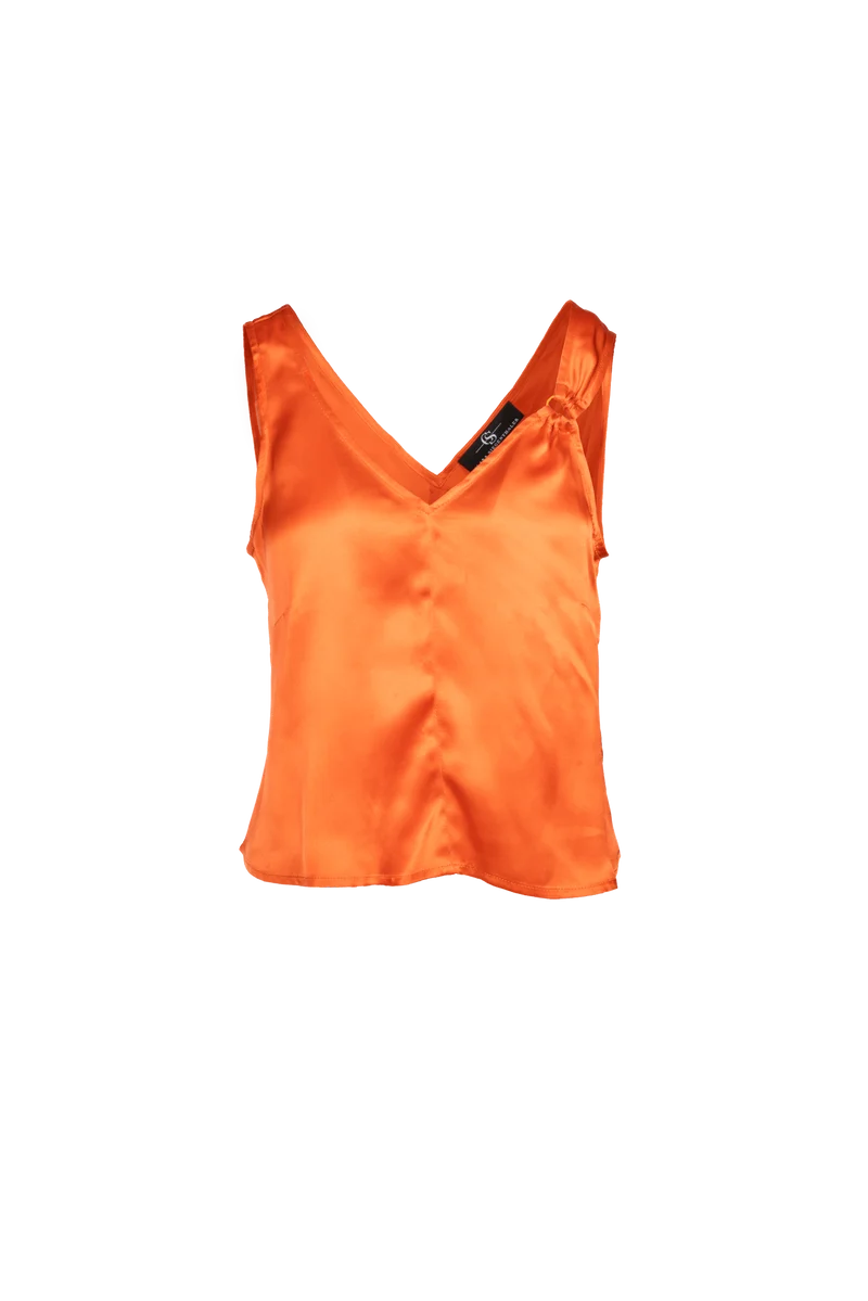Seiden Top mit Raffung