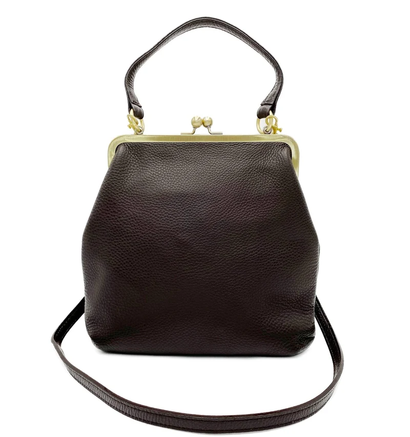 Cremeweiße Leder Handtasche – Zoe, Damen Umhängetasche mit Henkel und Schnappverschluss