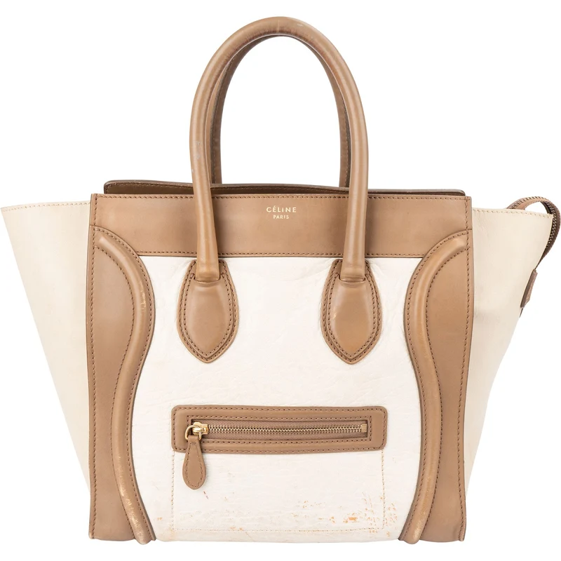 Céline Tricolor Leather Luggage Handbag