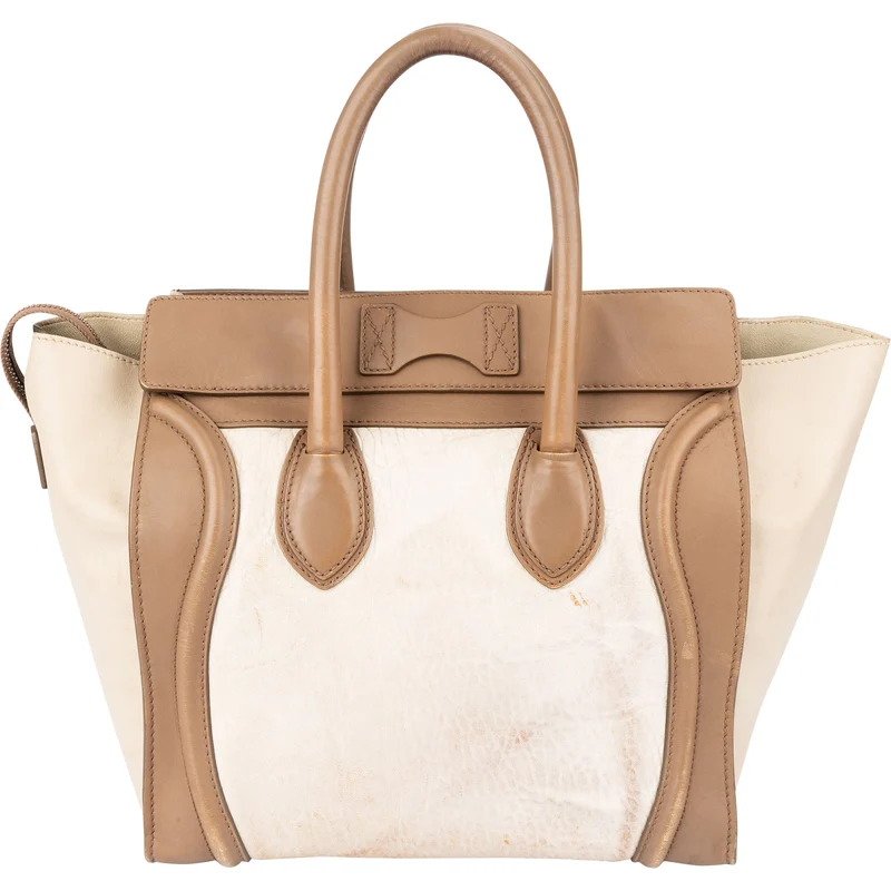 Céline Tricolor Leather Luggage Handbag