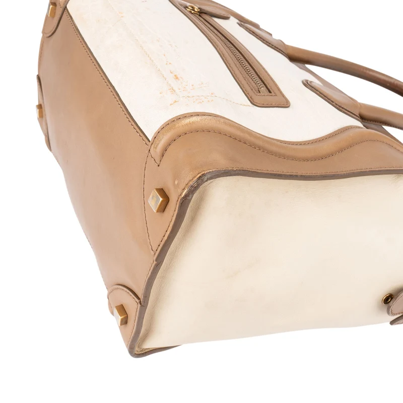 Céline Tricolor Leather Luggage Handbag