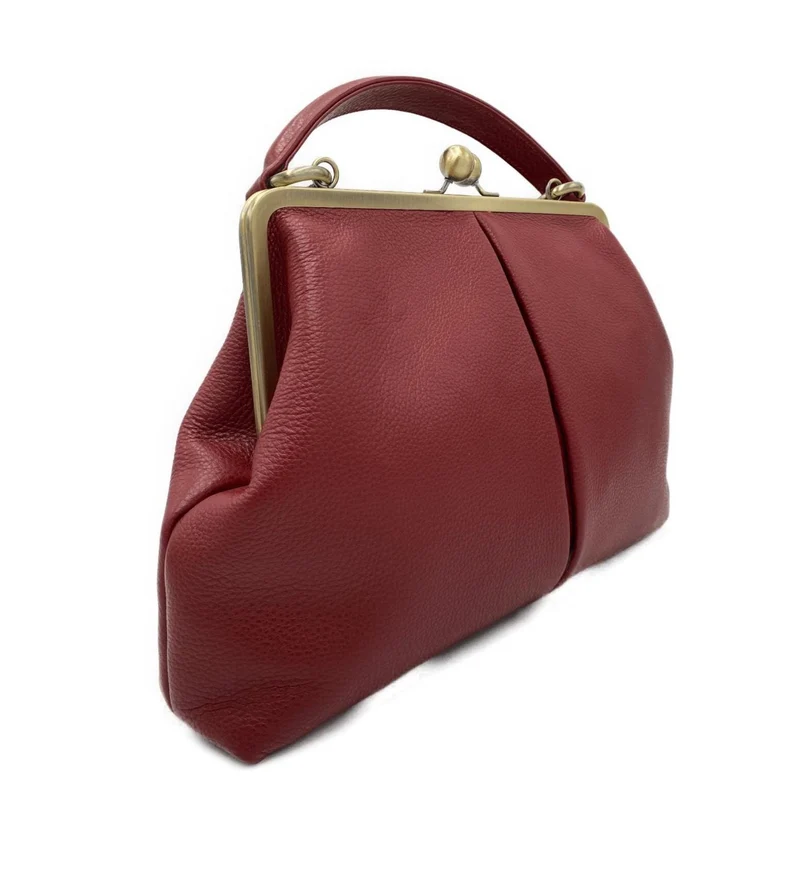 Retro Lederhandtasche – Elegante Henkeltasche & Schultertasche im Vintage Stil