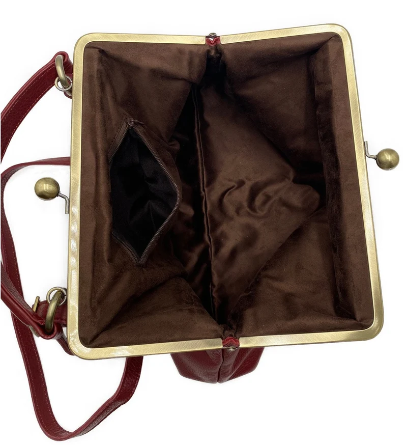 Retro Lederhandtasche – Elegante Henkeltasche & Schultertasche im Vintage Stil