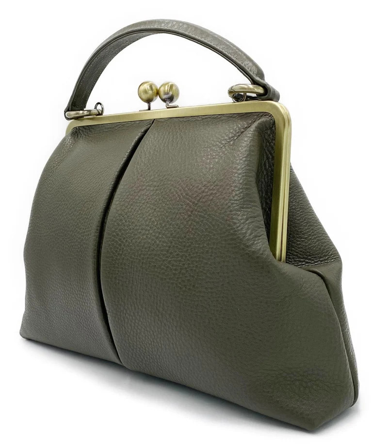 Retro Lederhandtasche – Elegante Henkeltasche & Schultertasche im Vintage Stil