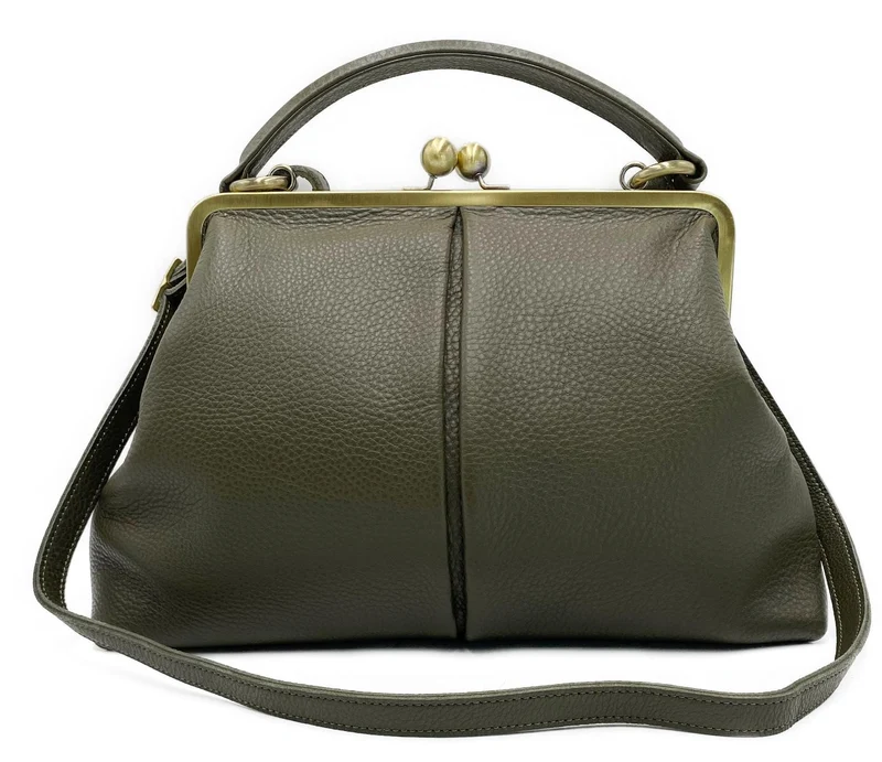 Retro Lederhandtasche – Elegante Henkeltasche & Schultertasche im Vintage Stil