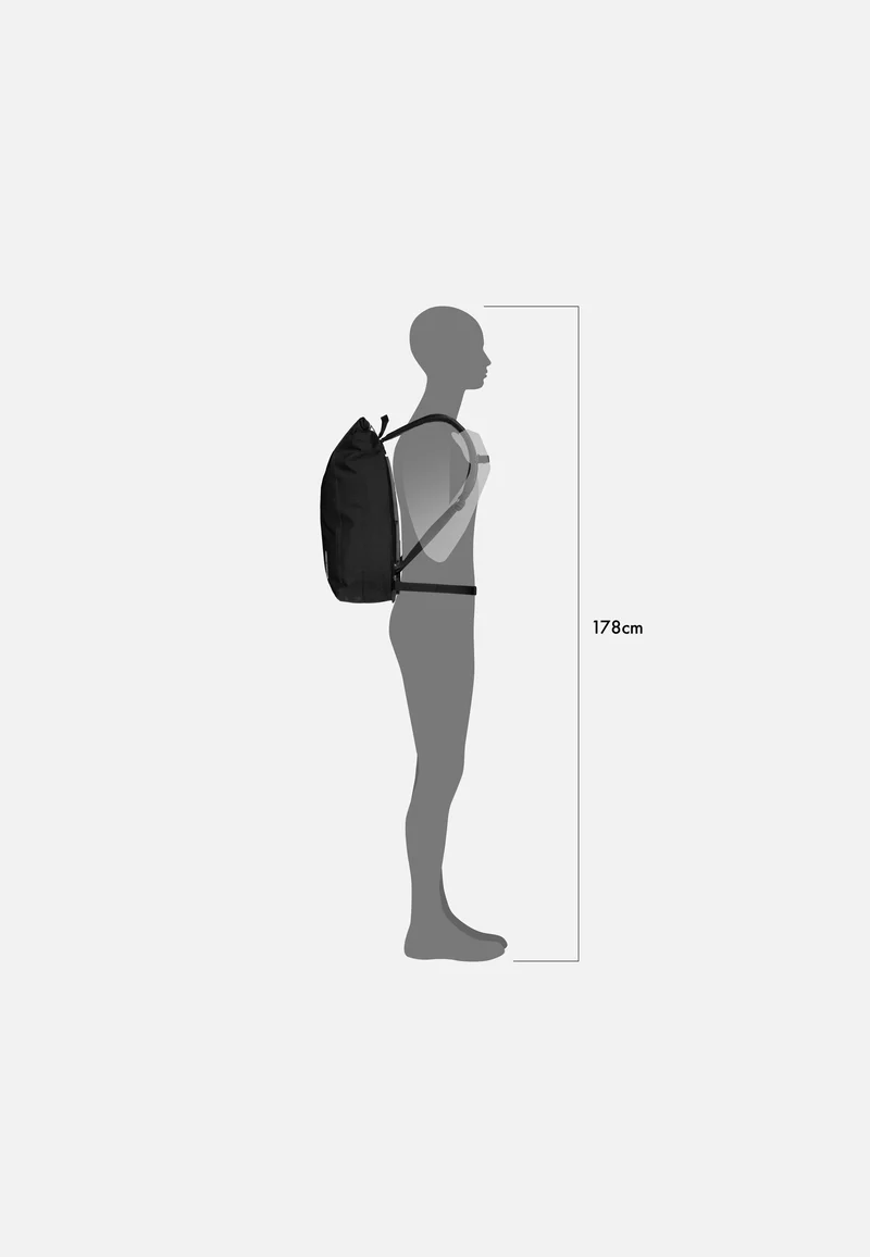 Velocity 23L Schwarz - Rolltop Rucksack