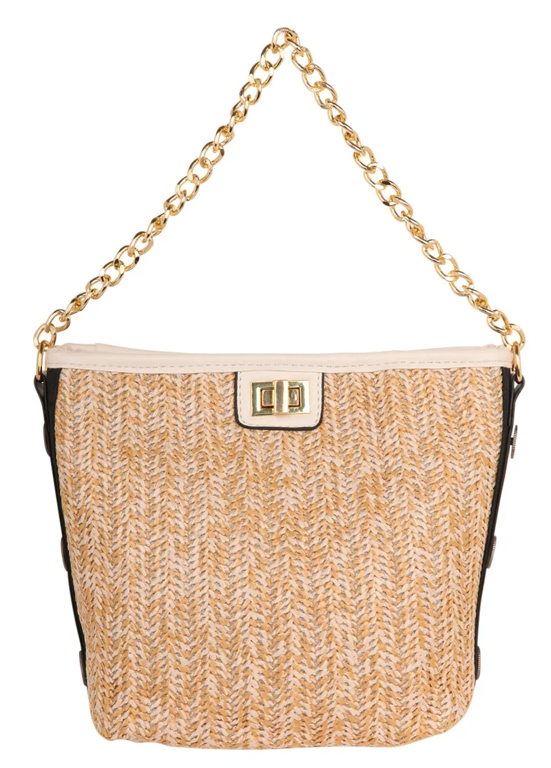 House of Louisa Damen Umhängetasche beige/schwarz LOU1003-BE