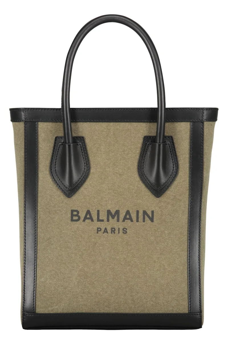 Balmain Tote Bag Damen Logo Grün FN6FB661TCPY_UBK