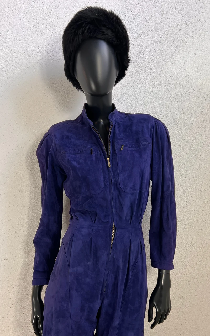 Vintage Zanella Purple Suede Jumpsuit