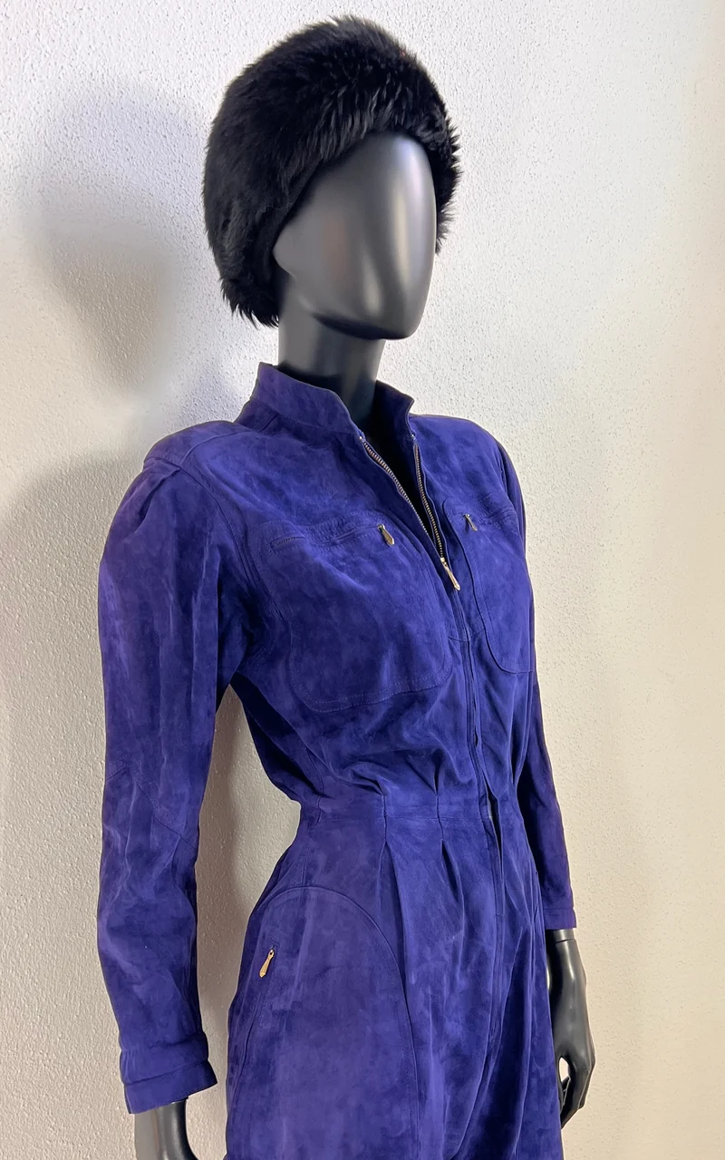 Vintage Zanella Purple Suede Jumpsuit