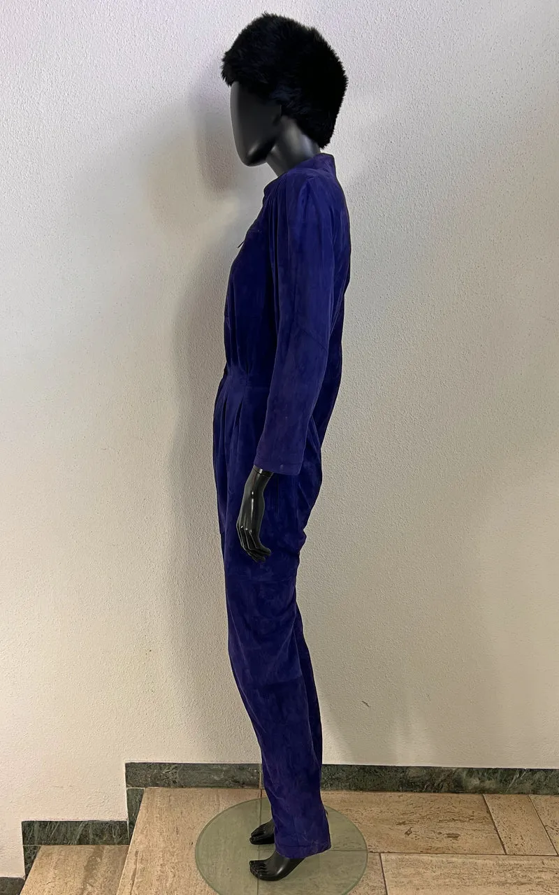 Vintage Zanella Purple Suede Jumpsuit