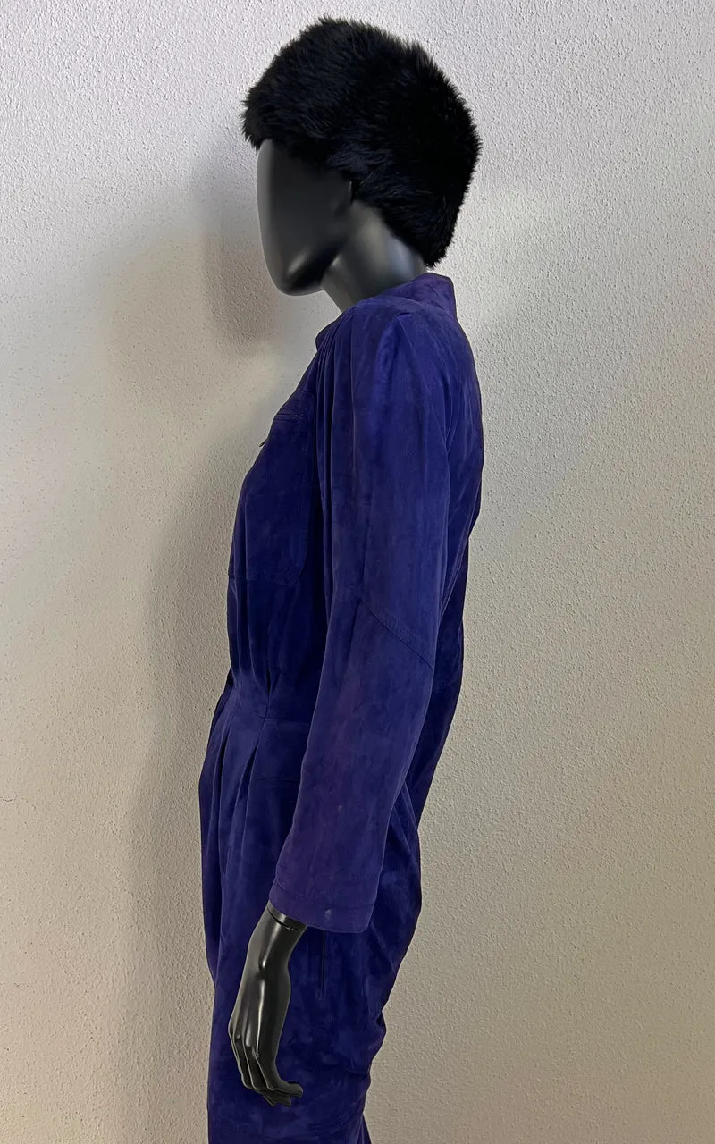 Vintage Zanella Purple Suede Jumpsuit