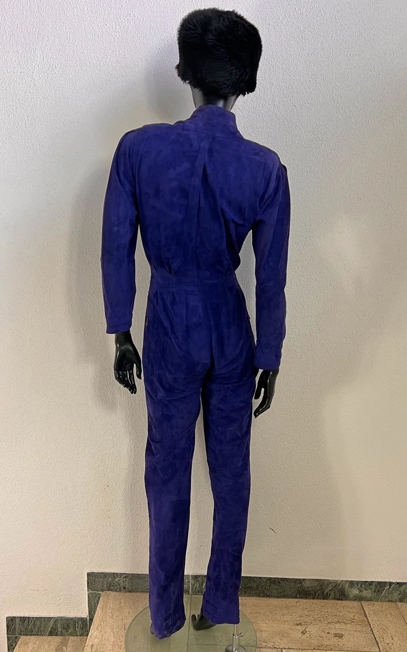 Vintage Zanella Purple Suede Jumpsuit