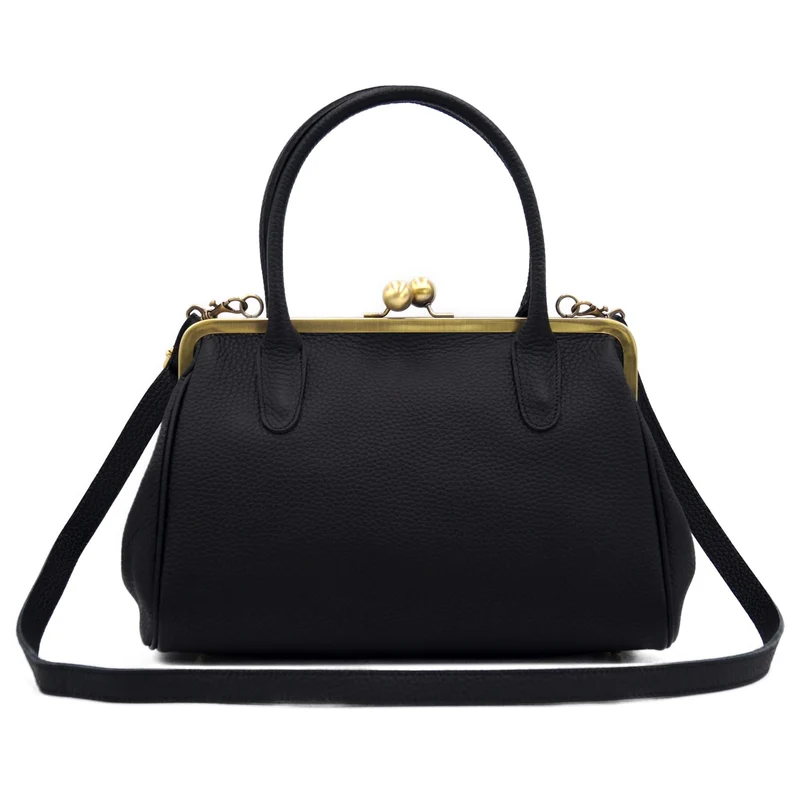 Rosa Leder Henkeltasche im Vintage-Stil "Marie" – Handtasche aus Echtleder