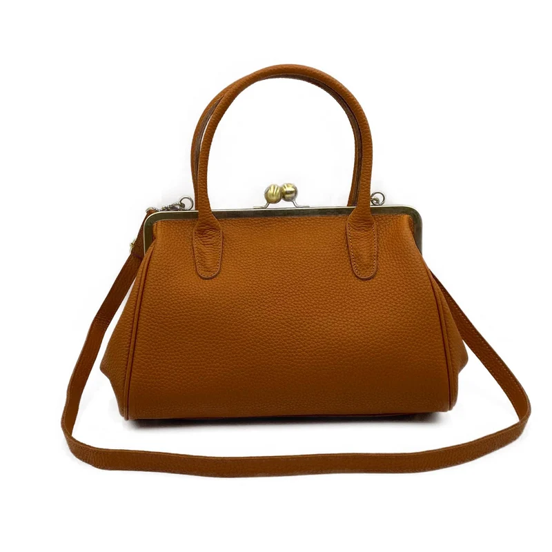 Rosa Leder Henkeltasche im Vintage-Stil "Marie" – Handtasche aus Echtleder