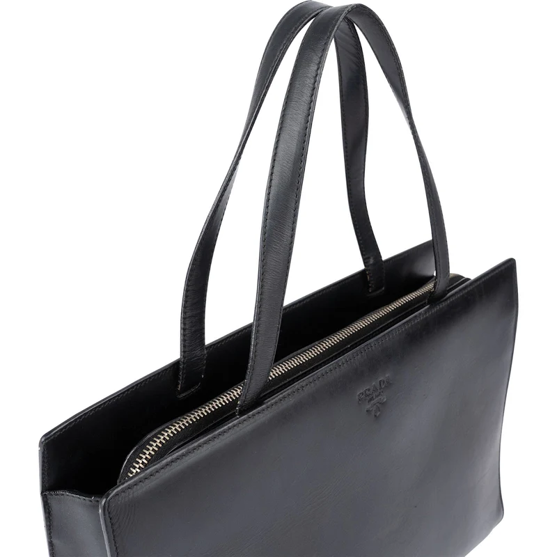 Prada Black Vitello Box Leather Handbag