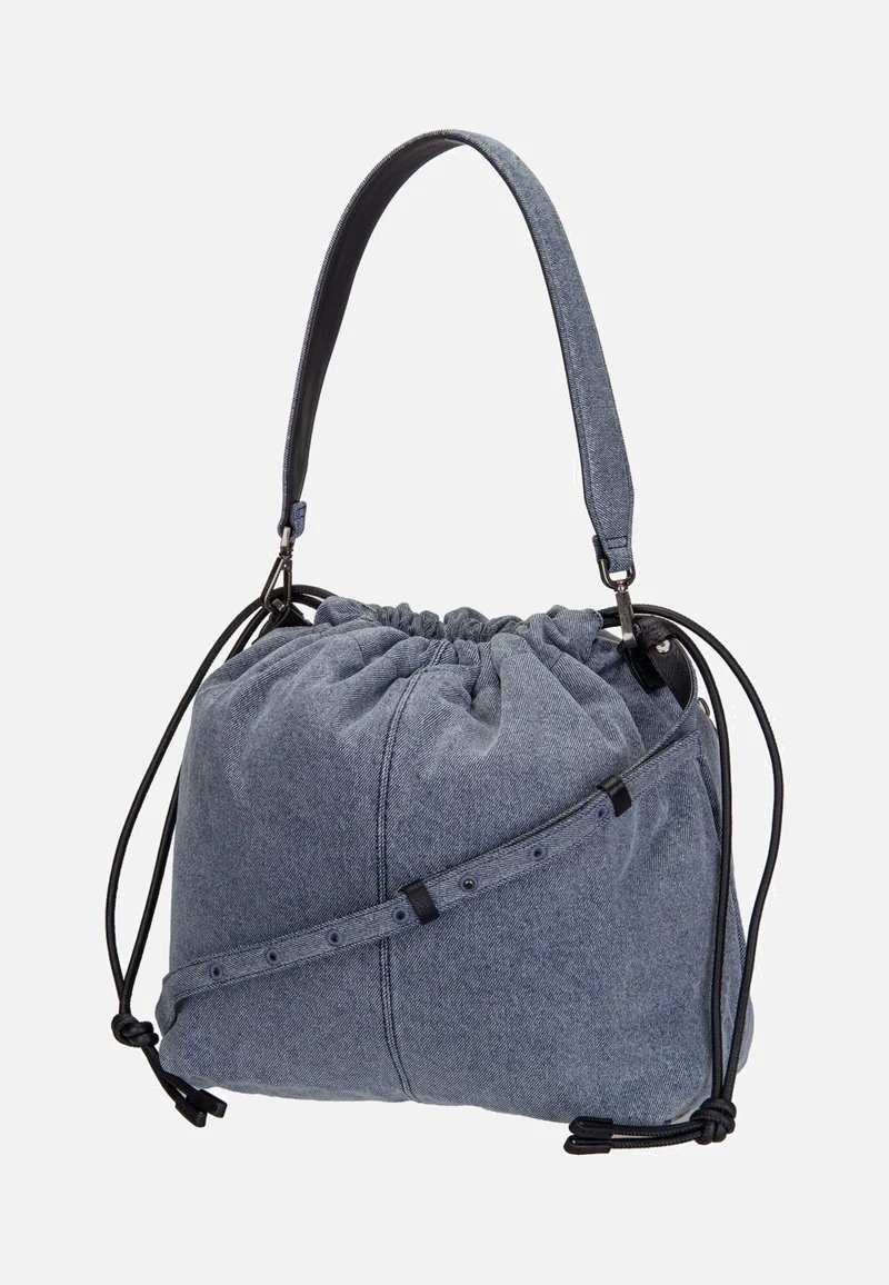 Lya II Hobo M Denim Blue Denim - Bucket Bag