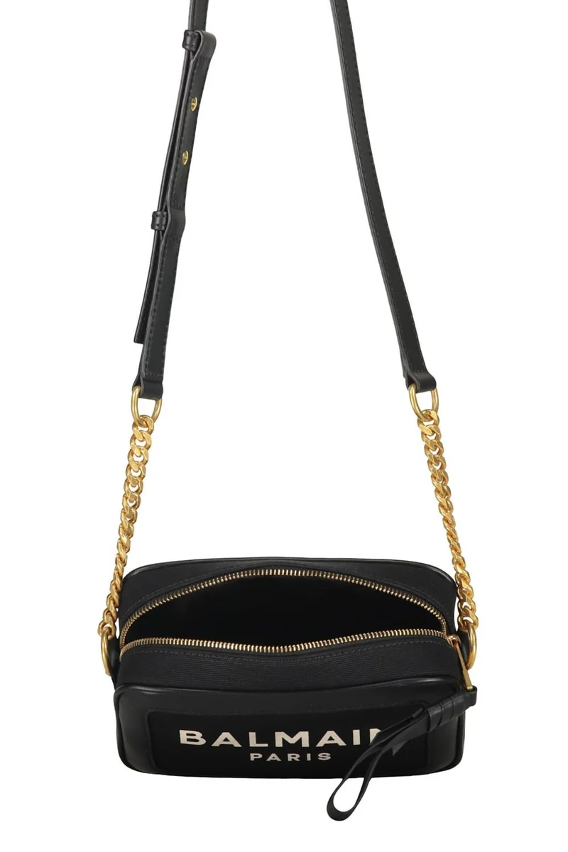 Balmain Schultertasche Damen Logo Schwarz FN6BB720TCOU_EAB