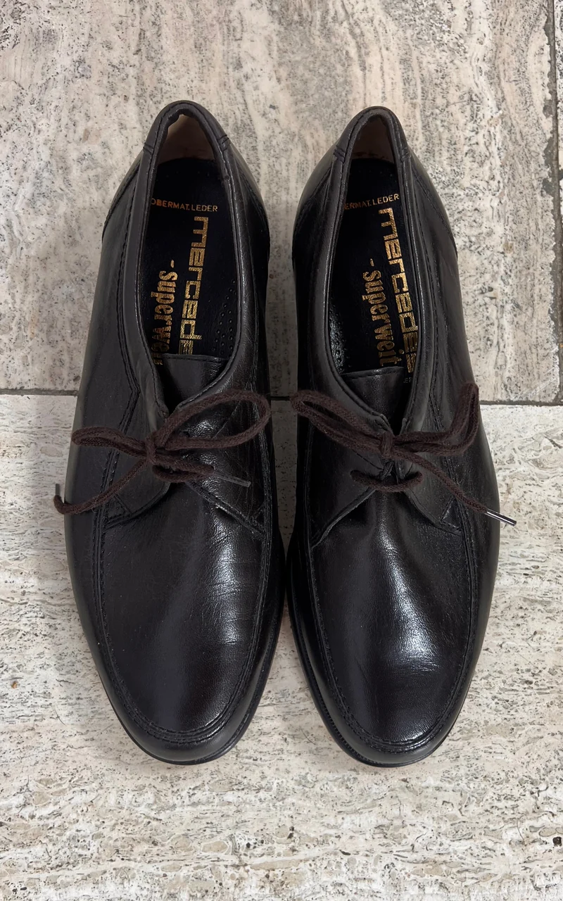 Vintage MENS Mercedes Dark Brown Leather Lace-Up Shoes 40