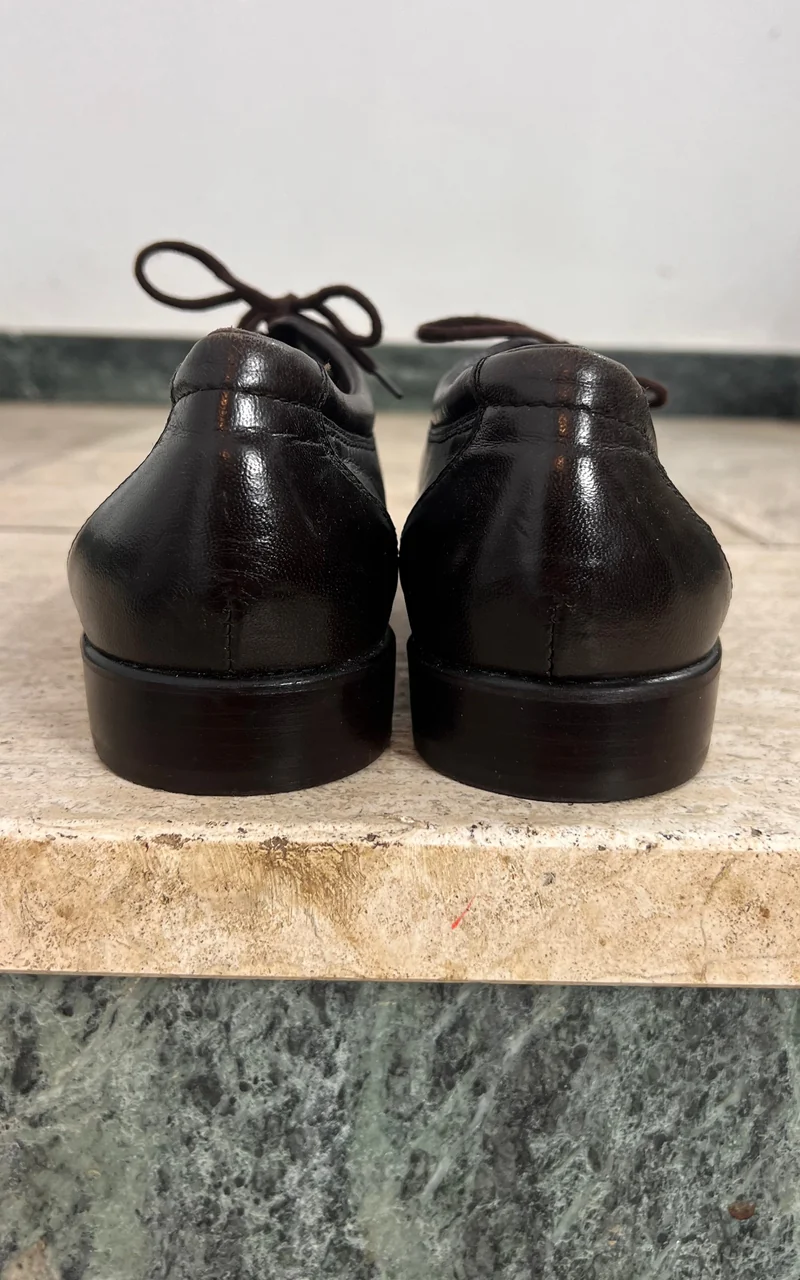 Vintage MENS Mercedes Dark Brown Leather Lace-Up Shoes 40