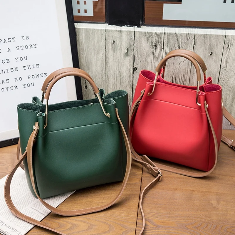 RETRO Vegane Lederhandtasche mit Schulterriemen