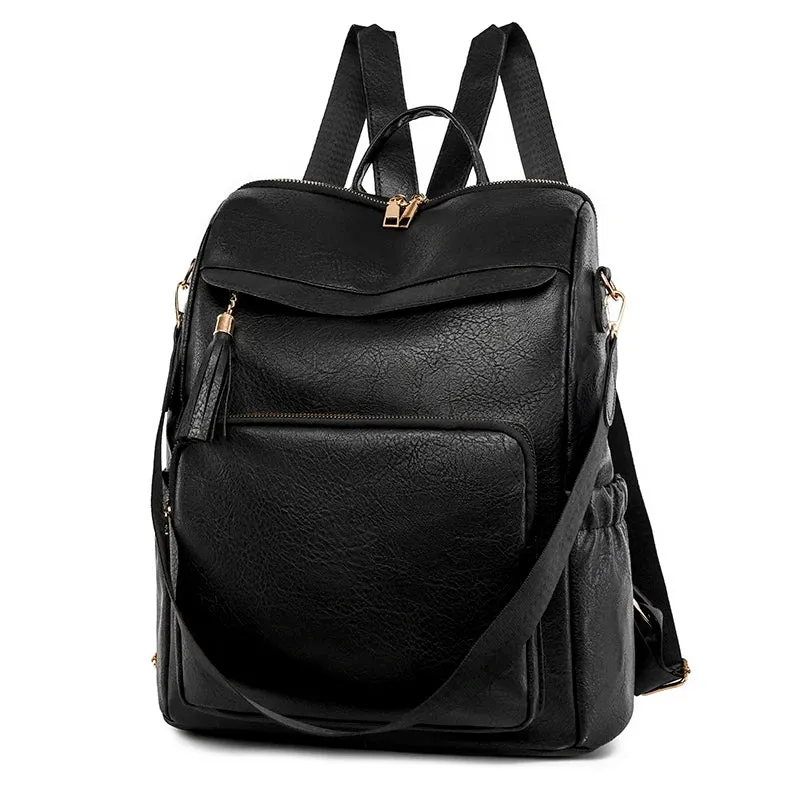 KLASSISCHER Rucksack aus veganem Leder