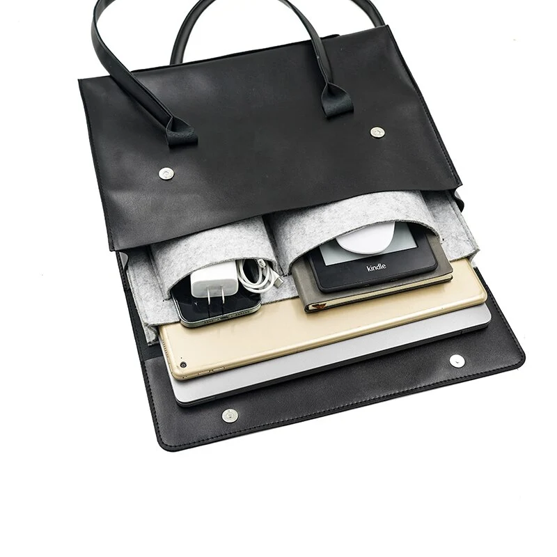 VINTAGE Laptop-Handtasche aus veganem Leder