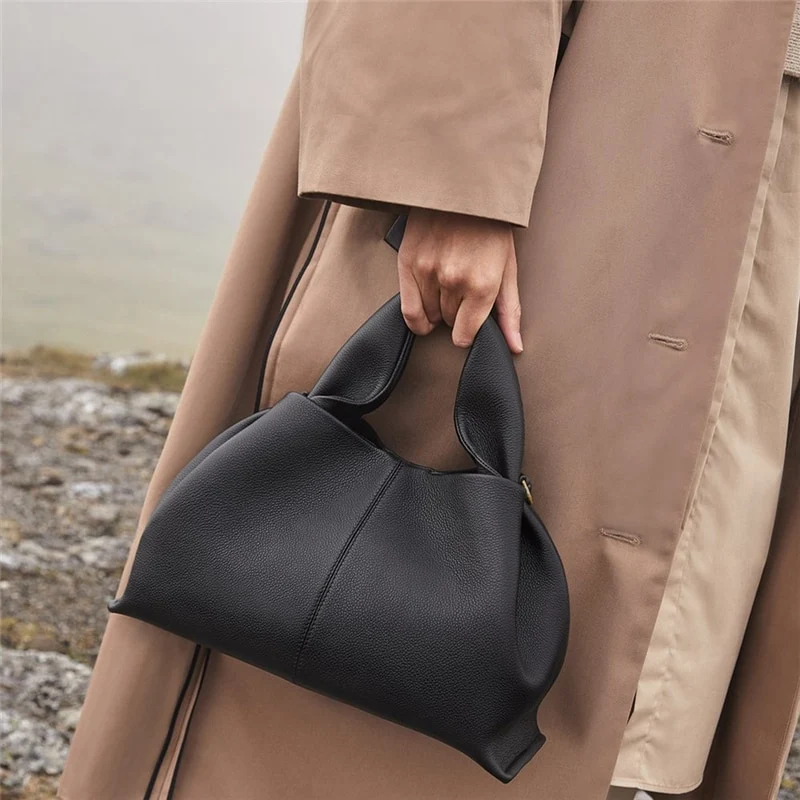 VINTAGE große Handtasche aus veganem Leder / Umhängetasche