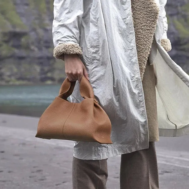 VINTAGE große Handtasche aus veganem Leder / Umhängetasche