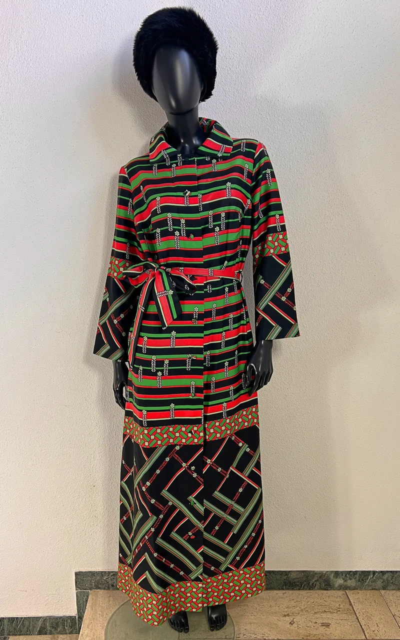 Vintage 1970s Printed Maxi Dress