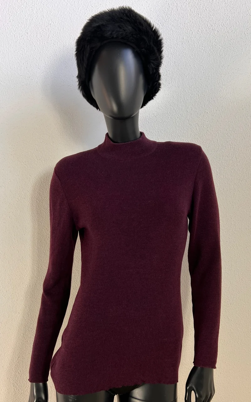 Vintage Yves Saint Laurent Rive Gauche Wool Sweater – Dark Plum Mélange