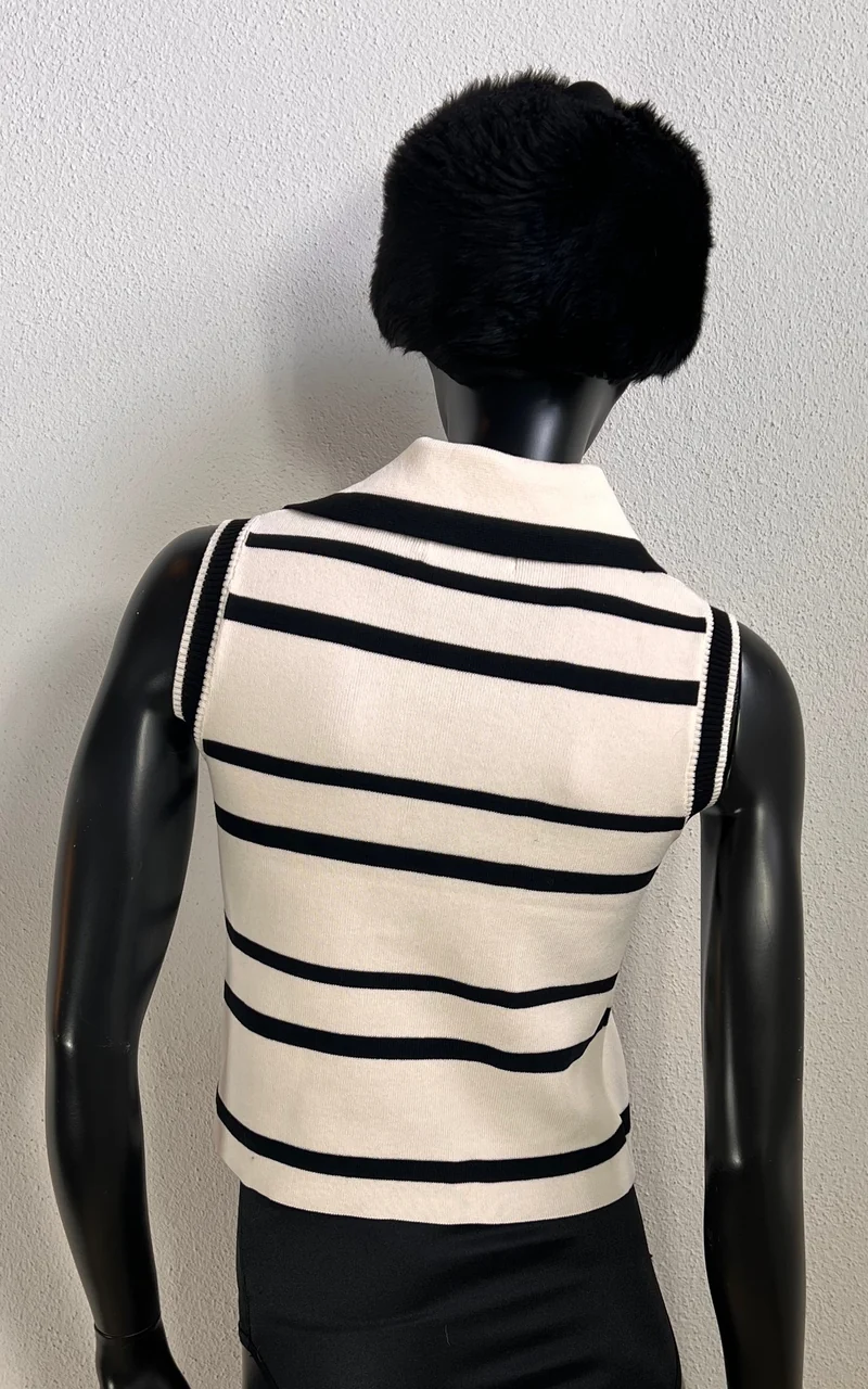 Miu Miu Striped Knit Polo Top